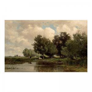 van BORSELEN Jan Willem 1825-1892,AN ANGLER IN A RIVER LANDSCAPE,Sotheby's GB 2006-09-27