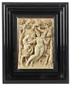 van BOSSUIT Francis 1635-1692,HIGH RELIEF OF FAUNS ABDUCTING A NYMPH IN IVORY,Hampel DE 2020-04-02