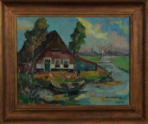 VAN BOVEN Willem 1864-1940,impressionistic polder landscape,Twents Veilinghuis NL 2013-10-18