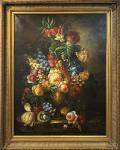 van BRüSSEL Paul Theodor,Still Life with Flowers on a Stone Ledge,Lots Road Auctions 2023-07-02