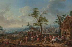 VAN BREDAEL Jan Peter II 1654-1745,A village festival with figures dancing and play,1715,Christie's 2023-05-25