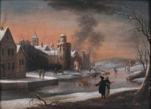 Van BREDAEL Pieter 1629-1719,Winter Landscape,Stahl DE 2018-04-28