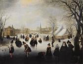 van BREEN Adam 1590-1650,Holländische Winterlandschaft mit Eisläufern und K,1617,Lempertz 2003-05-17