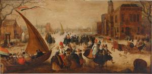 van BREEN Adam 1590-1650,Winter landscape with numerous elegantly-dressed f,Sotheby's GB 2022-07-06