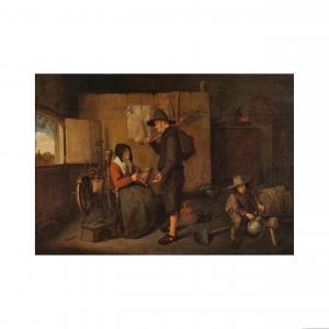 van BREKELENKAM Quiringh Gerritsz 1622-1668,Scène d'intérieur avec une f,1654,Cornette de Saint Cyr 2024-04-16