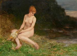 van CAMP Camille 1834-1891,Jeune fille nue au bord de l'eau,1880,Horta BE 2024-04-22