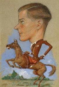 VAN CASTELLE R,A caricature study of young man on horseback,1928,Halls GB 2011-11-02
