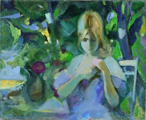 van CLEEF Robert 1914-2006,Jeune femme dans le jardin,Conan-Auclair FR 2024-02-20