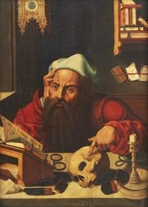 VAN CLEVE Joos 1485-1540,Saint Jerome in his study.,Uppsala Auction SE 2016-06-14