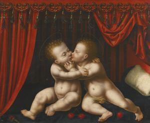VAN CLEVE Joos 1485-1540,THE INFANTS CHRIST AND JOHN THE BAPTIST EMBRACING,Sotheby's GB 2014-04-30