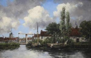 VAN COOVER Jan 1864-1910,Dorp aan het water,Venduehuis NL 2020-11-02