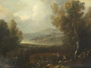 van COSSIAU Jan Joost 1660-1732,Romantische Landschaft mit rastenden Wanderern,Von Zengen 2016-09-09