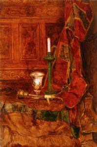 van CROMMELIN Cornelis Wiekev 1868-1910,Still Life with Flag, Vase, Candlestick and ,1908,Jackson's 2013-11-19