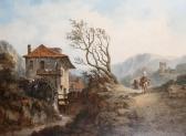 VAN CUYCK Octave 1870-1956,Travellers on a road by a watermill,Bonhams GB 2008-04-08