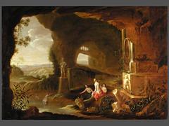 VAN CUYLENBORCH Abraham 1610-1658,NYMPHEN BADEN IN EINER GROTTE,Hampel DE 2007-06-22