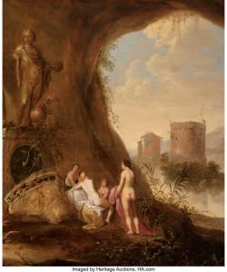 VAN CUYLENBORCH Abraham 1610-1658,Nymphs in a grotto by a ruined statue,Heritage US 2022-12-08