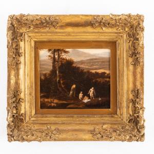 VAN CUYLENBORCH Abraham 1610-1658,Paesaggio con bagnanti,Wannenes Art Auctions IT 2023-06-28