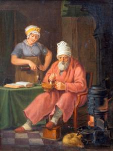 van CUYLENBURG Cornelis 1758-1827,A cozy drink by the hot stove,1822,Venduehuis NL 2019-05-22