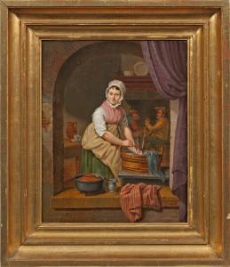 van CUYLENBURG Cornelis,Die Wäscherin Blick durch ein rundbogiges Fenster ,1821,Schloss 2019-05-12