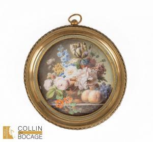 van DAEL Jan Frans 1764-1840,Nature morte au vase de fleurs et pêch,1804-1805,Delorme-Collin-Bocage 2024-03-22