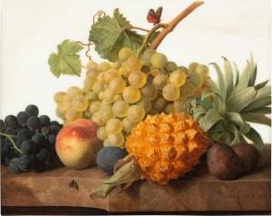 van DAEL Jan Frans,Still life with a pineapple, grapes, plums and a p,1819,Sotheby's 2023-07-05