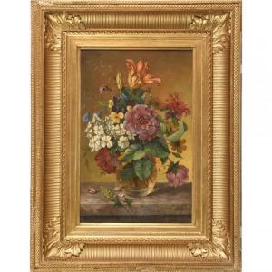 van DAEL Jan Frans 1764-1840,Vase de fleurs sur un entablement,Herbette FR 2022-06-19