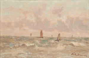 van DAMME Frans 1858-1925,Marine au soleil couchant,Horta BE 2021-04-19