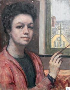 van DAMME Suzanne 1901-1986,Autoportrait au pinceau,Millon & Associés FR 2008-06-30