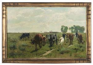 van DAMME SYLVA Emile 1853-1935,Cattle in a Pasture,New Orleans Auction US 2021-10-24
