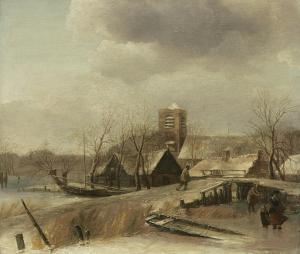 van de CAPPELLE Jan,A winter landscape with skaters on a frozen river,Christie's 2024-01-31