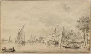 van de CAPPELLE Jan 1626-1679,Waterfront scene,1674,Galerie Koller CH 2020-06-19