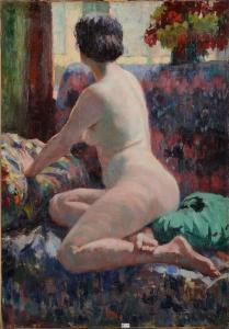 van de LEENE Jules 1887-1962,Femme nue sur le sofa,VanDerKindere BE 2014-05-20