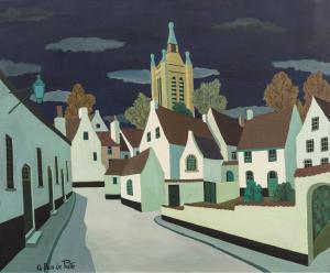 VAN DE PUTTE Adrien 1911-1994,The Beguinage of Kortrijk,Sotheby's GB 2023-03-22