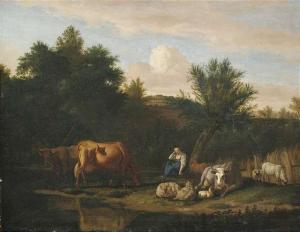 Van De VELDE Adrian 1636-1672,Abendliches Hirtenidyll,Nagel DE 2012-06-06
