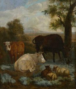 Van De VELDE Adrian 1636-1672,Cows and sheep in a landscape,Galerie Koller CH 2018-09-26