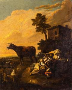 Van De VELDE Adrian 1636-1672,Hirt und Hirtin bei der Herde,Palais Dorotheum AT 2014-11-05