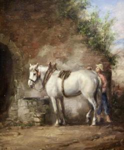 van de VELDE Henri 1896-1969,Jongen bij waterput met wit paard,Venduehuis NL 2021-10-17