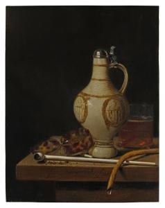 van de VELDE Jan Jansz. III 1620-1662,Still life with an earthenware jug, tortoise s,1658,Sotheby's 2023-01-26