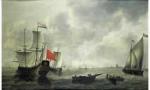 VAN DE VELDE Pieter 1634-1714,Navires par temps calme devant un port hollandai,Couturier de nicolay 1999-03-31