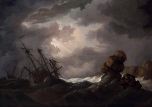 VAN DE VELDE Pieter 1634-1714,Veliero in balia della tempesta,Cambi IT 2022-12-14