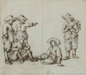 van de VELDE Willem I 1611-1693,A group of fishermen conversing,Rosebery's GB 2022-07-19
