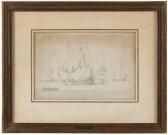 van de VELDE Willem I,Dutch ships at anchor off the coast,John Moran Auctioneers 2015-04-28