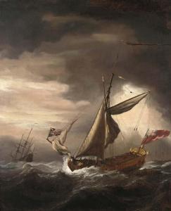 van de VELDE Willem II,An English Royal yacht and other vessels in heavy ,Christie's 2004-11-17