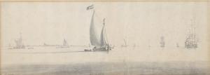 van de VELDE Willem II 1633-1707,Paysage maritime avec voiliers,Christie's GB 2024-03-20