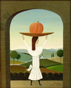 VAN DE WEGHE SUZANNE Boland 1910,Girl With Pumpkin,Kodner Galleries US 2016-02-24