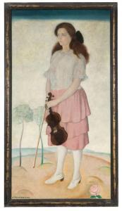 van de WOESTIJNE Gustave 1881-1947,Adrienne De Zutter au violon,1920,Aguttes FR 2024-03-13