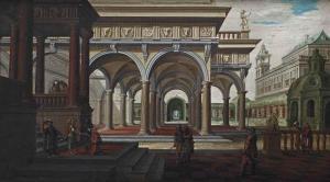 van DEELEN Dirck 1605-1671,Delen  The forecourt of a palace,1626,Christie's GB 2016-11-15