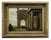 VAN DELAN dirck,An architectural capriccio with figures and a dog,,Christie's GB 2010-04-14