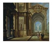 van DELEN Dirk 1605-1671,An architectural capriccio with an elegant couple ,Christie's GB 2019-10-29