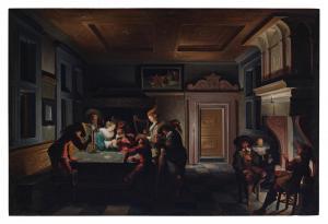 van DELEN Dirk 1605-1671,Arnemuiden The card party,1629,Sotheby's GB 2023-01-27